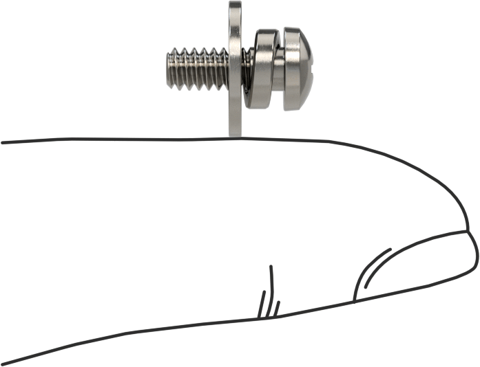 Düz ve Yarıklı Kilit Pullu Silindir Başlı Vidalar, 6-32 Diş Boyutu, 3/8" Uzunluk