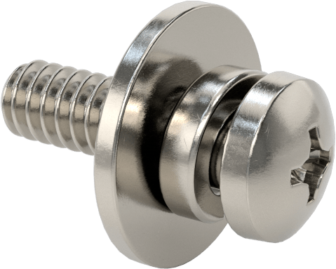 Düz ve Yarıklı Kilit Pullu Silindir Başlı Vidalar, 6-32 Diş Boyutu, 1/2" Uzunluk
