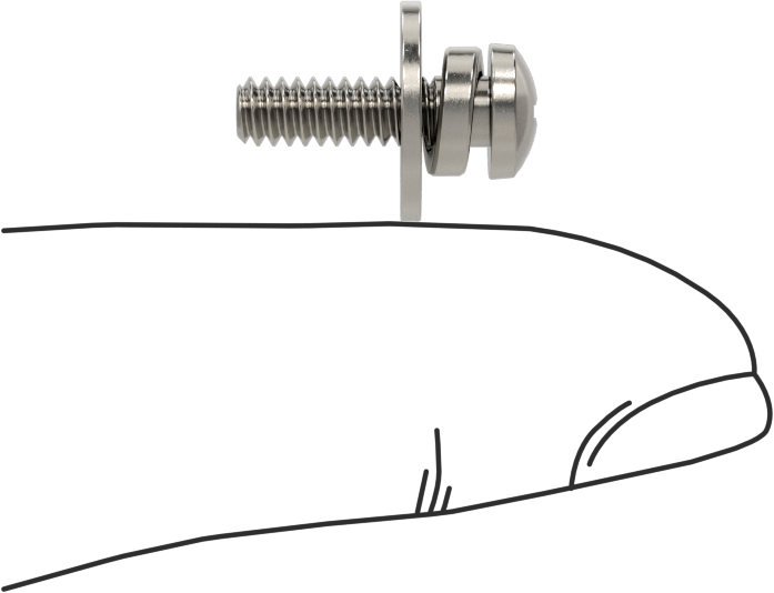 Düz ve Yarıklı Kilit Pullu Silindir Başlı Vidalar, 6-32 Diş Boyutu, 1/2" Uzunluk