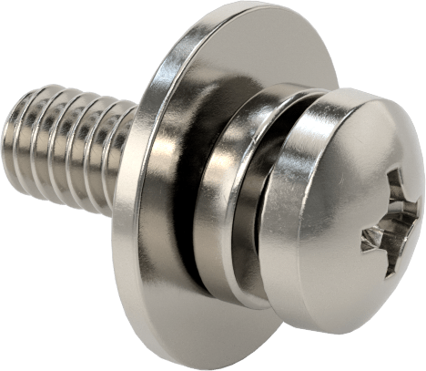 Düz ve Yarıklı Kilit Pullu Silindir Başlı Vidalar, 8-32 Diş Boyutu, 1/2" Uzunluk
