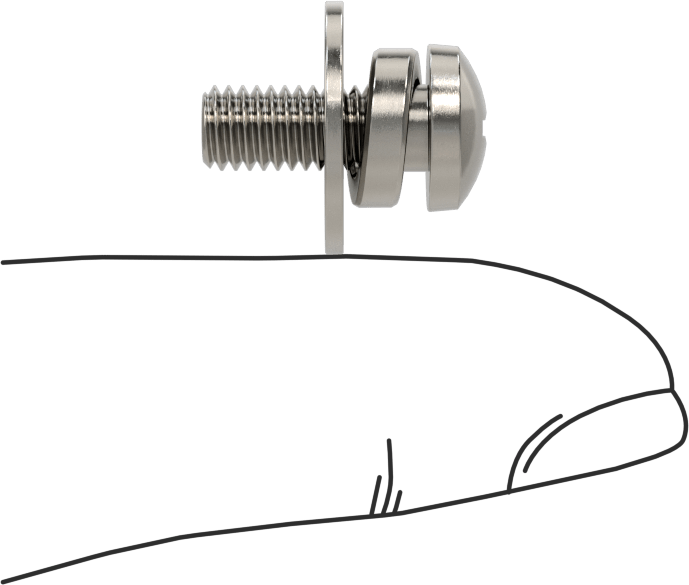 Düz ve Yarıklı Kilit Pullu Silindir Başlı Vidalar, 10-32 Diş Boyutu, 1/2" Uzunluk