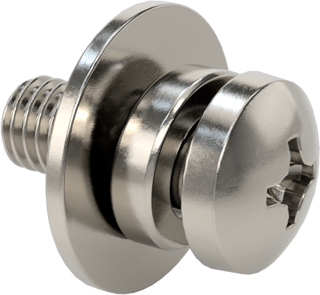 Düz ve Yarıklı Kilit Pullu Silindir Başlı Vidalar, 10-32 Diş Boyutu, 1/2" Uzunluk