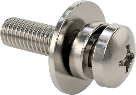 Düz ve Yarıklı Kilit Pullu Silindir Başlı Vidalar, 10-32 Diş Boyutu, 3/4" Uzunluk