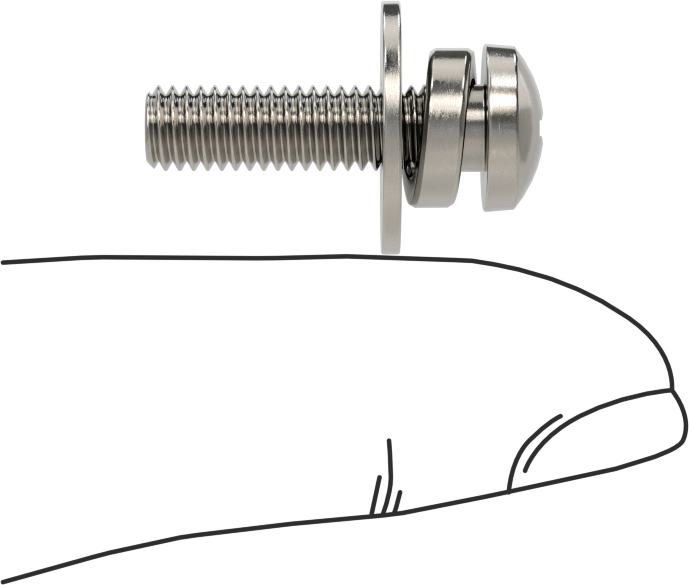 Düz ve Yarıklı Kilit Pullu Silindir Başlı Vidalar, 10-32 Diş Boyutu, 3/4" Uzunluk