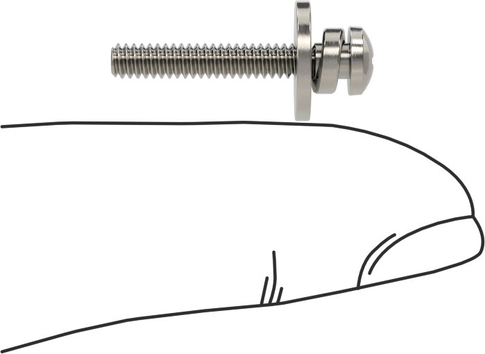 Düz ve Yarıklı Kilit Pullu Silindir Başlı Vidalar, 4-40 Diş, 3/4" Uzunluk