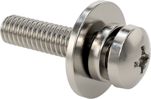 Düz ve Yarıklı Kilit Pullu Silindir Başlı Vidalar, 8-32 Diş, 3/4" Uzunluk