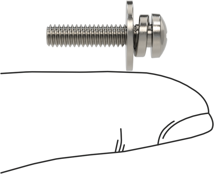 Düz ve Yarıklı Kilit Pullu Silindir Başlı Vidalar, 8-32 Diş, 3/4" Uzunluk