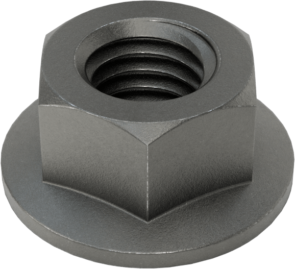 Yüksek Mukavemetli Çelik JIS Flanş Somunu, Siyah Fosfat Kaplı, M8 x 1,25 mm Diş Boyutu