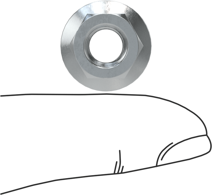 Yüksek Mukavemetli Çelik JIS Flanş Somunu, Çinko Kaplamalı, M8 x 1,25 mm Diş Boyutu