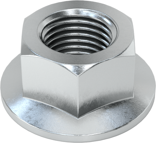 Yüksek Mukavemetli Çelik JIS Flanş Somunu, Çinko Kaplamalı, M12 x 1,25 mm Diş Boyutu