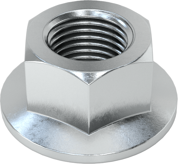 Yüksek Mukavemetli Çelik JIS Flanş Somunu, Çinko Kaplamalı, M10 x 1 mm Diş Boyutu