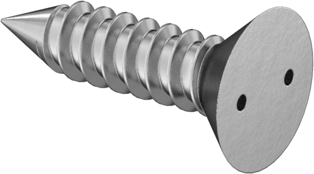 Delikli Anahtar Düz Başlı Vidalar, Sac Metal için, 18-8 Paslanmaz Çelik, 10 Numaralı Boyut, 3/4" Uzunluk