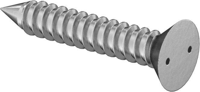 Delikli Anahtar Düz Başlı Vidalar, Sac Metal için, 18-8 Paslanmaz Çelik, 12 Numaralı Boyut, 1-1/4" Uzunluk