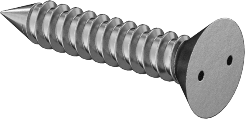Delikli Anahtar Düz Başlı Vidalar, Sac Metal için, 18-8 Paslanmaz Çelik, 10 Numaralı Boyut, 1" Uzunluk