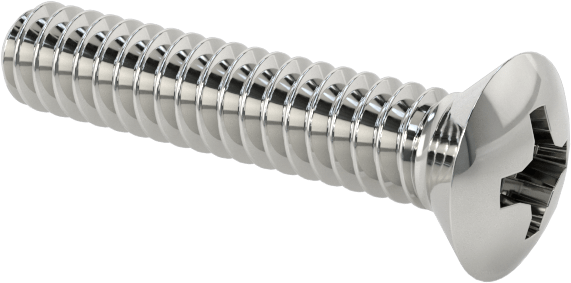 Krom Kaplı 18-8 Paslanmaz Çelik Phillips Oval Başlı Vidalar, 6-32 Diş Boyutu, 3/4" Uzunluk