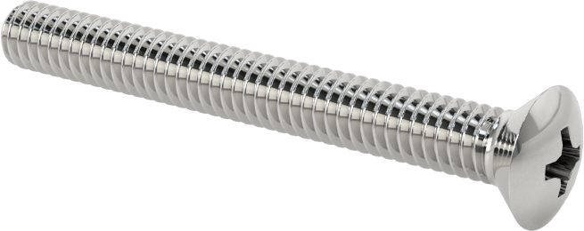 Krom Kaplı 18-8 Paslanmaz Çelik Phillips Oval Başlı Vidalar, 8-32 Diş Boyutu, 1-1/2" Uzunluk