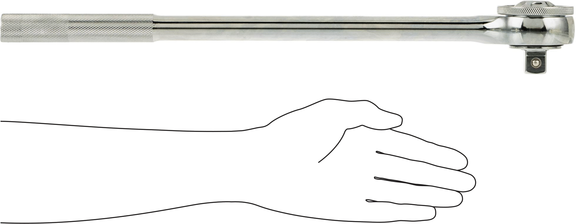 Hızlı Açılır Cırcır Anahtarı, Standart, 3/4" Kare Tahrik, 20 inç Toplam Uzunluk