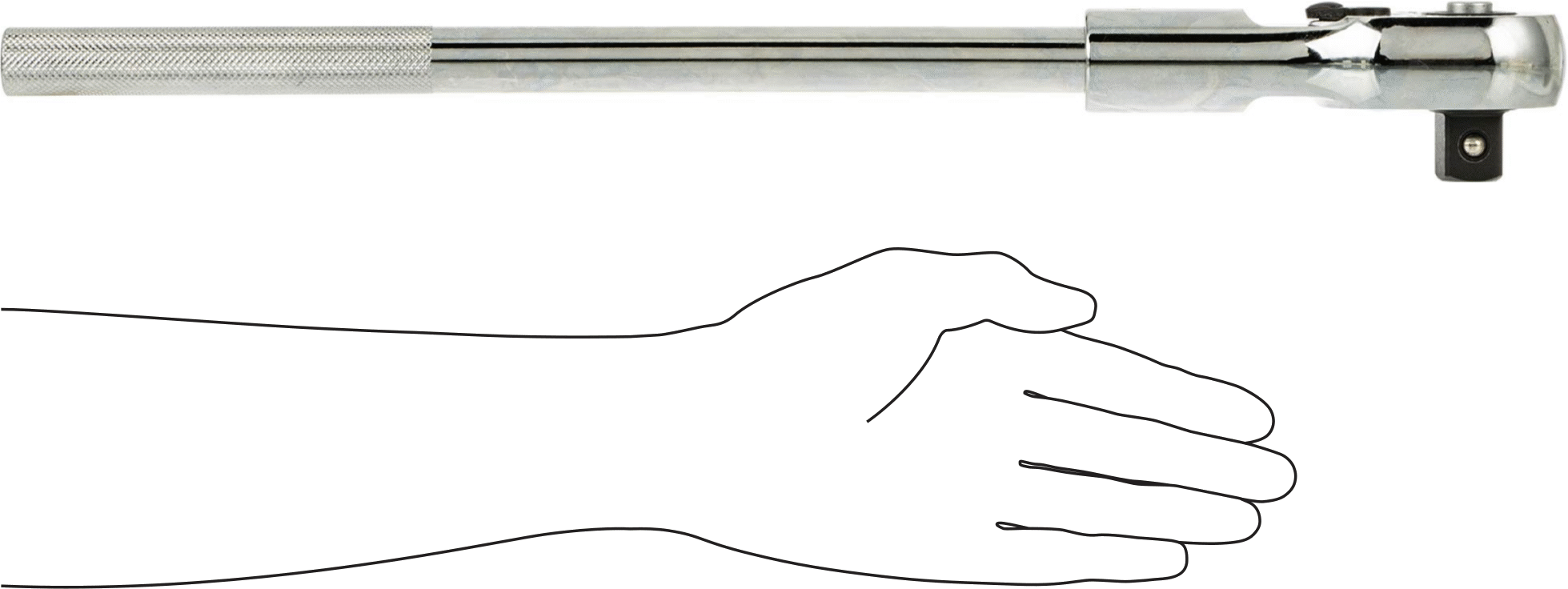 Hızlı Açılır Cırcır Anahtarı, Standart, 3/4" Kare Tahrik, 19-3/4" Toplam Uzunluk
