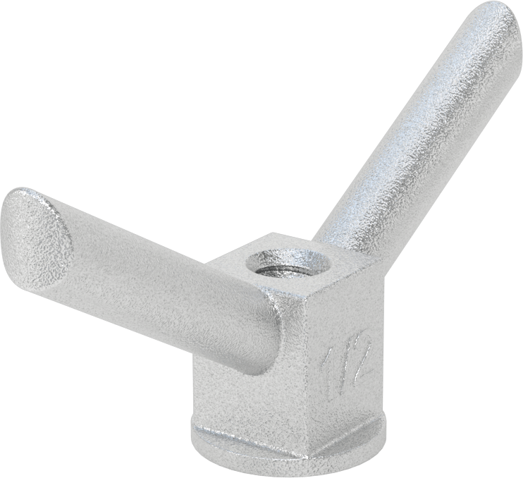 Hızlı Sıkıştırmalı Bobin Dişli Somun, Kanat Baş Şekli, 1/2"-6 Diş Boyutu