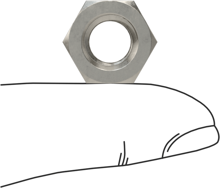 18-8 Paslanmaz Çelik Sol Dişli Altıgen Somun, 3/8"-16 Diş Boyutu