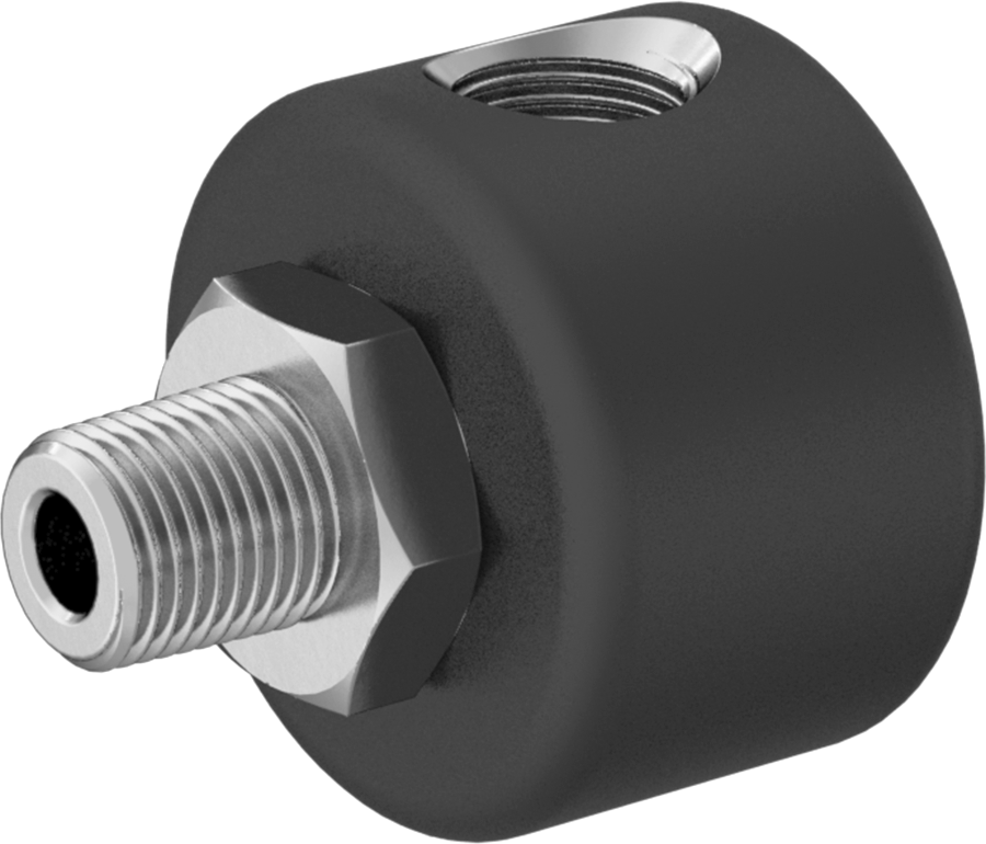 Orta Basınçlı Çelik 90 Derece Dirsek Adaptörü, Aralıklı Döner, 1/8 NPT Erkek x Dişi