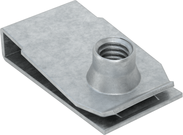 Çelik Güçlü Kavrama Klipsli Namlu Somunları, Çinko Kaplamalı, M4,2 x 1,4 mm Diş, 15 mm Delik Merkezinden Kenara