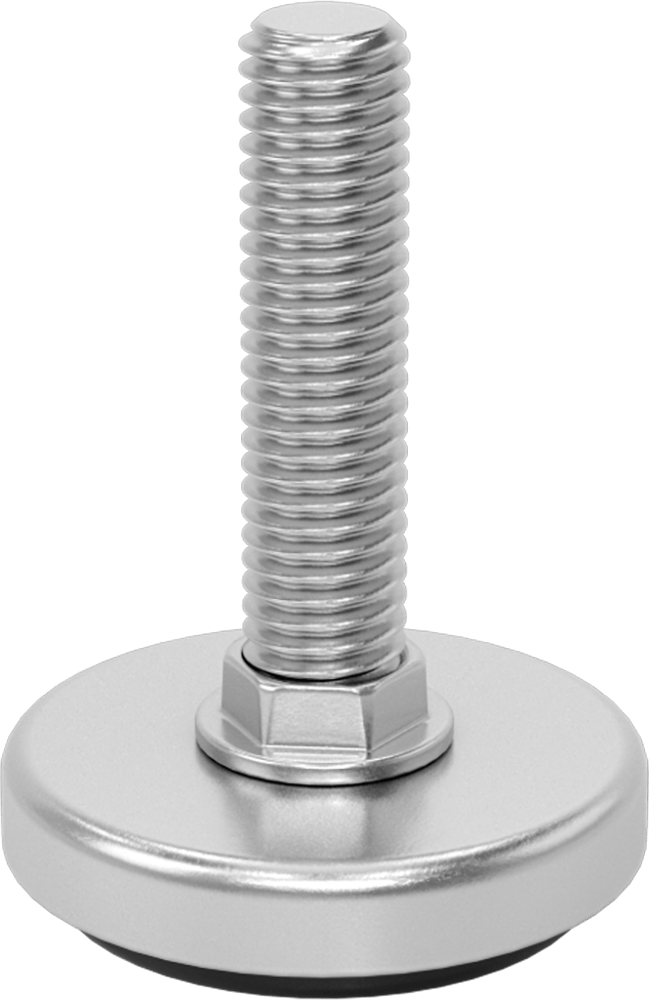 Çinko Kaplı Çelik Saplamalı Sert Tesviye Bağlantı Elemanları, Nikel Kaplama Taban ve Naylon Yastık, 3/8“-16 x 3,5” Uzunlukta Diş