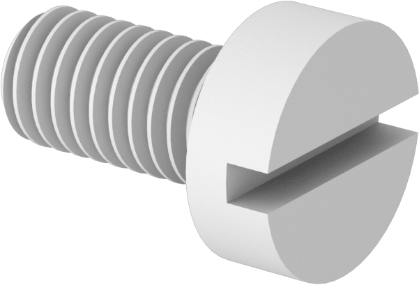 Dar Peynir Başlı Oluklu Vidalar, Plastik, M3 x 0,50 mm Diş, 6 mm Uzunluk