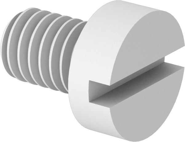 Dar Peynir Başlı Oluklu Vidalar, Plastik, M4 x 0,70 mm Diş, 6 mm Uzunluk