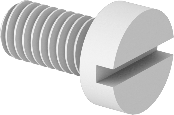 Dar Peynir Başlı Oluklu Vidalar, Plastik, M4 x 0,70 mm Diş, 8 mm Uzunluk