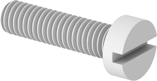 Dar Peynir Başlı Oluklu Vidalar, Plastik, M4 x 0,70 mm Diş, 16 mm Uzunluk
