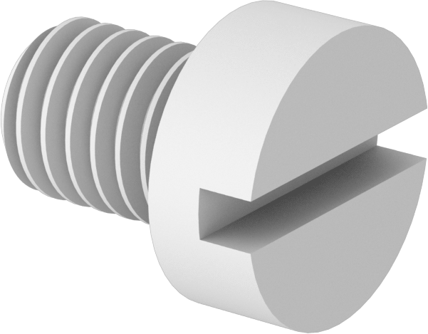 Dar Peynir Başlı Oluklu Vidalar, Plastik, M6 x 1,00 mm Diş, 8 mm Uzunluk