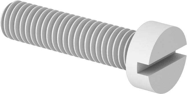 Dar Peynir Başlı Oluklu Vidalar, Plastik, M6 x 1,00 mm Diş, 25 mm Uzunluk