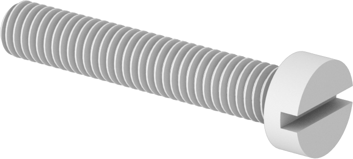 Dar Peynir Başlı Oluklu Vidalar, Plastik, M6 x 1,00 mm Diş, 35 mm Uzunluk