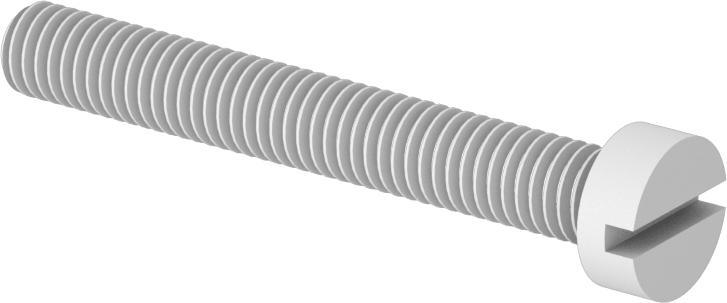 Dar Peynir Başlı Oluklu Vidalar, Plastik, M6 x 1,00 mm Diş, 45 mm Uzunluk