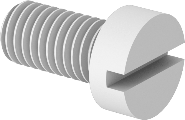 Dar Peynir Başlı Oluklu Vidalar, Plastik, M8 x 1,25 mm Diş, 16 mm Uzunluk
