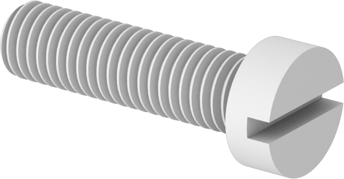 Dar Peynir Başlı Oluklu Vidalar, Plastik, M8 x 1,25 mm Diş, 30 mm Uzunluk