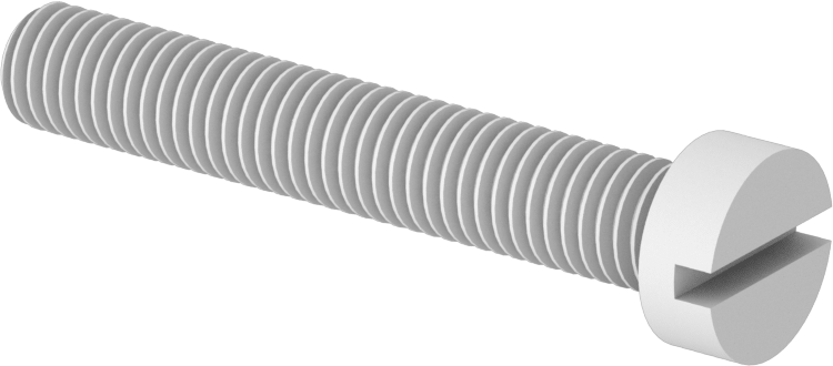 Dar Peynir Başlı Oluklu Vidalar, Plastik, M8 x 1,25 mm Diş, 50 mm Uzunluk