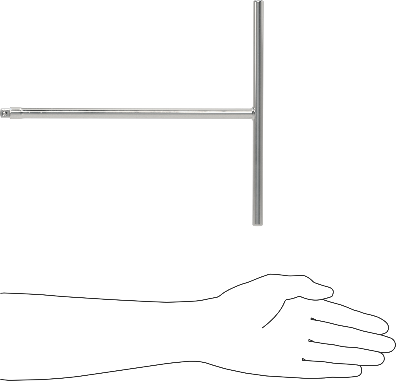 T-Stil Anahtar Sapları, 3/8" Kare Tahrik