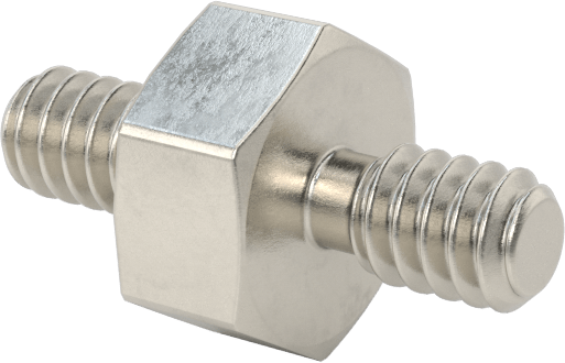 18-8 Paslanmaz Çelik Erkek Altıgen Dişli Adaptör, 1/4" OD, 1/8" Uzunluk, 4-40 Diş Boyutu