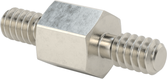 18-8 Paslanmaz Çelik Erkek Altıgen Dişli Adaptör, 1/4" OD, 1/4" Uzunluk, 6-32 Diş Boyutu