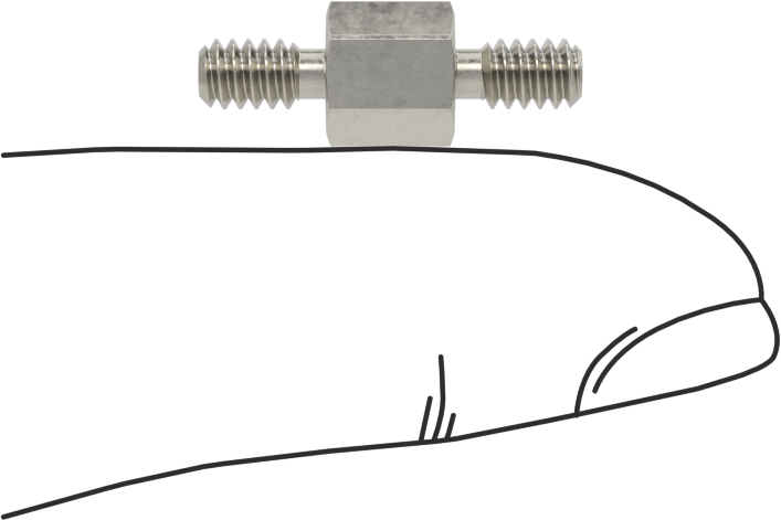 18-8 Paslanmaz Çelik Erkek Altıgen Dişli Adaptör, 1/4" OD, 1/4" Uzunluk, 6-32 Diş Boyutu