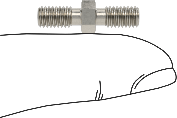 18-8 Paslanmaz Çelik Erkek Altıgen Dişli Adaptör, 1/4" OD, 1/8" Uzunluk, 10-32 Diş Boyutu
