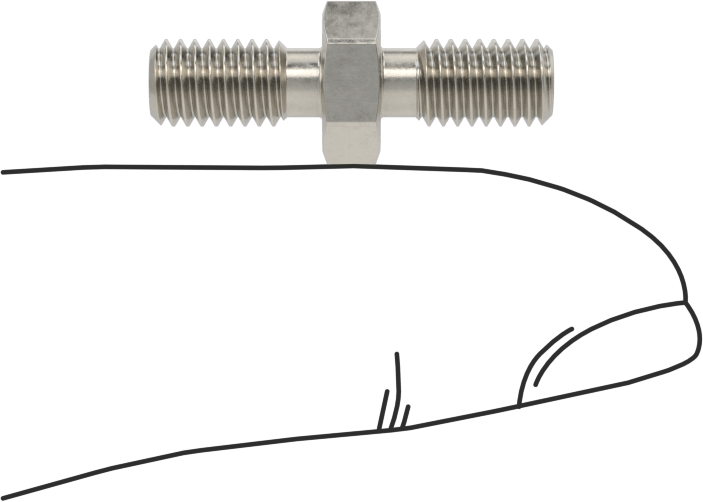 18-8 Paslanmaz Çelik Erkek Altıgen Dişli Adaptör, 5/16" OD, 1/8" Uzunluk, 10-32 Diş