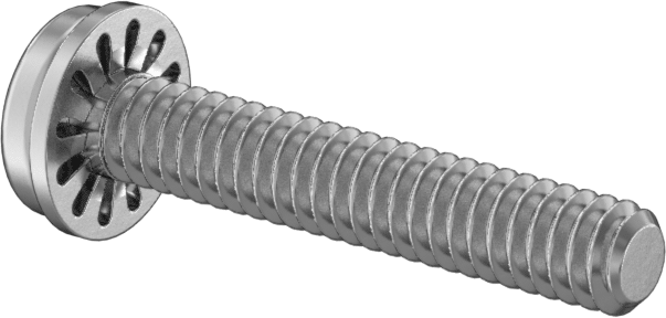 18-8 Paslanmaz Çelik Silindir Başlı Vida, İç Dişli Kilit Pul ile, 2-56 Diş Boyutu, 1/2" Uzunluk