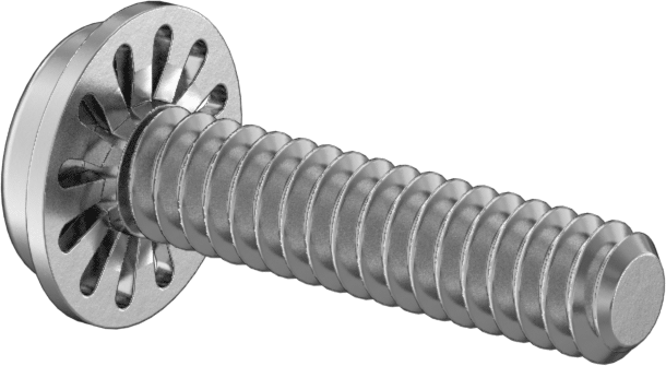 18-8 Paslanmaz Çelik Silindir Başlı Vida, İç Dişli Kilit Pul ile, 4-40 Diş Boyutu, 1/2" Uzunluk
