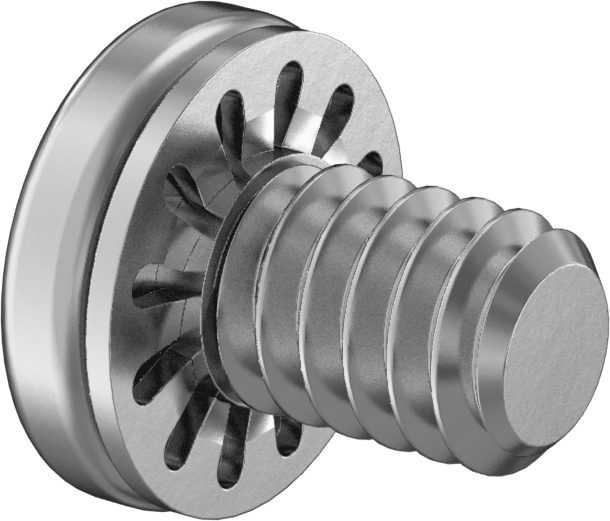 18-8 Paslanmaz Çelik Silindir Başlı Vida, İç Dişli Pullu, 1/4"-20 Diş Boyutu, 3/8" Uzunluk