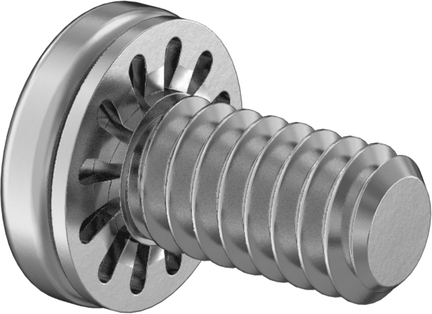18-8 Paslanmaz Çelik Silindir Başlı Vida, İç Dişli Pullu, 1/4"-20 Diş Boyutu, 1/2" Uzunluk