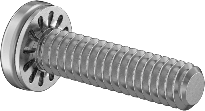 18-8 Paslanmaz Çelik Silindir Başlı Vida, İç Dişli Kilit Pul ile, 1/4"-20 Diş Boyutu, 1" Uzunluk
