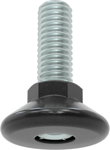 Naylon Tabanlı Sert Seviyeleme Montaj Parçaları, 3/8"-16 Dişli Çinko Kaplı Çelik Saplama ile